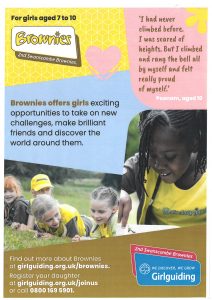 2nd Swanscombe Brownies - Monday 5.45pm to 7.15pm @ Church Road Hall
