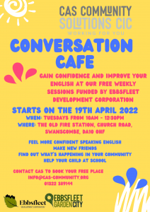Conversation Cafe - Tuesdays 10am - 12.30am @ CAS Community Solutions