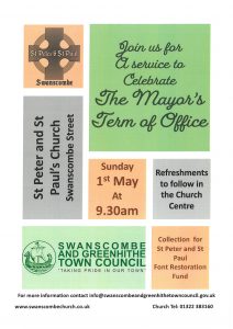 A Service to Celebrate the Town Mayors Term of Office - Sunday 1 May 2022 at 9.30am @ St Peter & St Pauls Church 